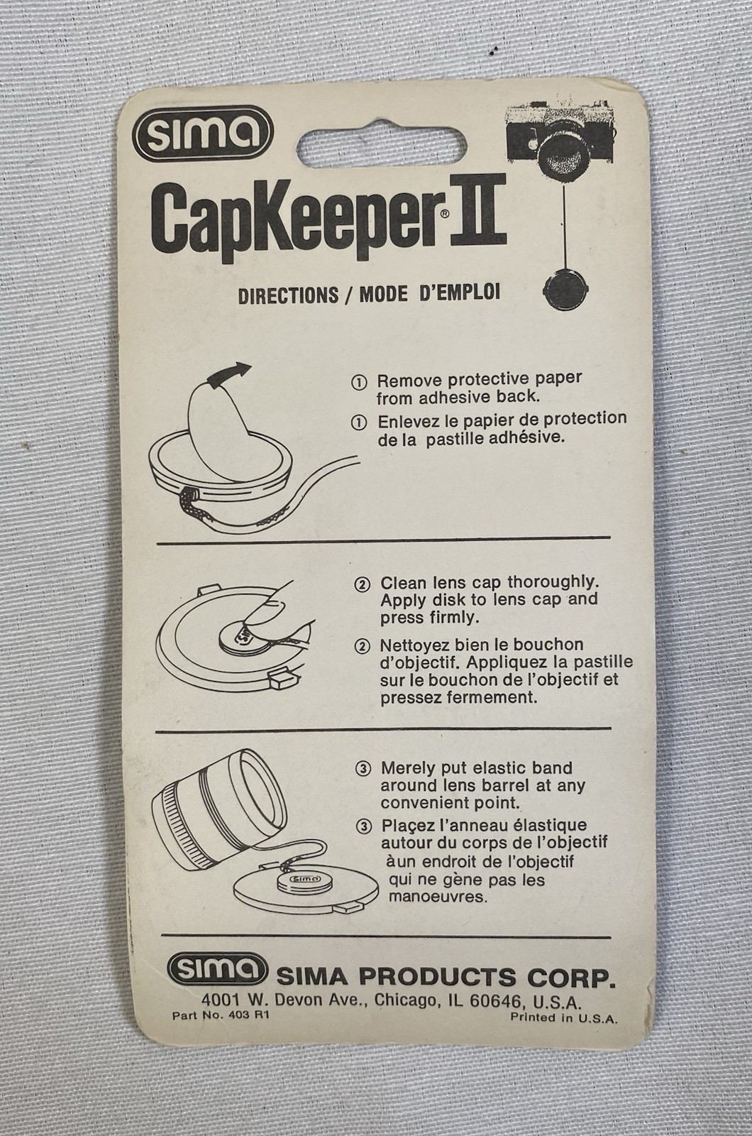 Sima Cap Keeper II 2 Camera Lens Cap string Genuine Old New Stock