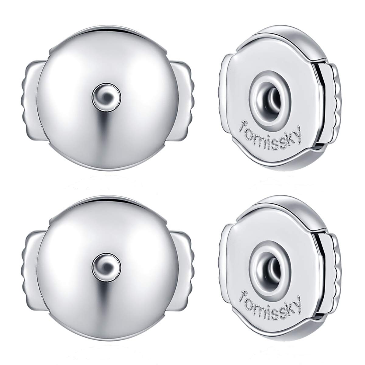 Fomissky-Sisa Locking Earring Backs for Studs, 2 Pairs Secure Spring Earing Back