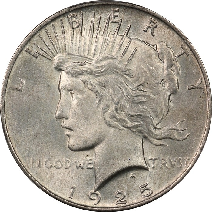 1925 Near Gem BU PCGS MS64 Peace Silver Dollar - Lustrous and Nicely Toned!