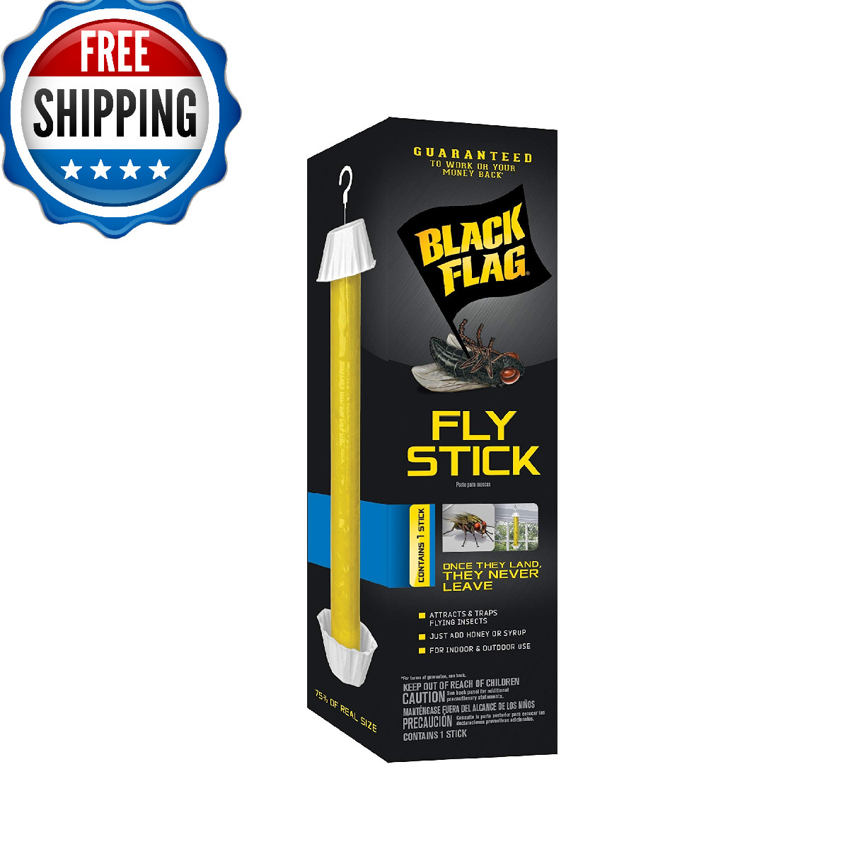 Black Flag Fly Stick Trap Houseflies And Flying Insects Pack Of 6