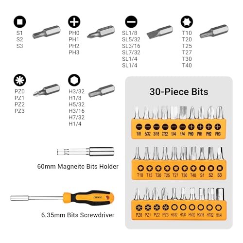 General Household Hand Tool Kit with Plastic Toolbox Storage Case, All 50PCS