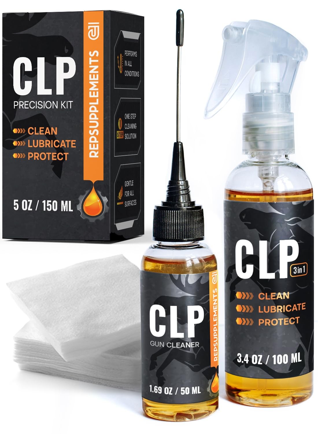 Gun Cleaner & Lubricant Kit 5 Oz. Spray & Needle Oiler - 3-in-1 Gun Oil