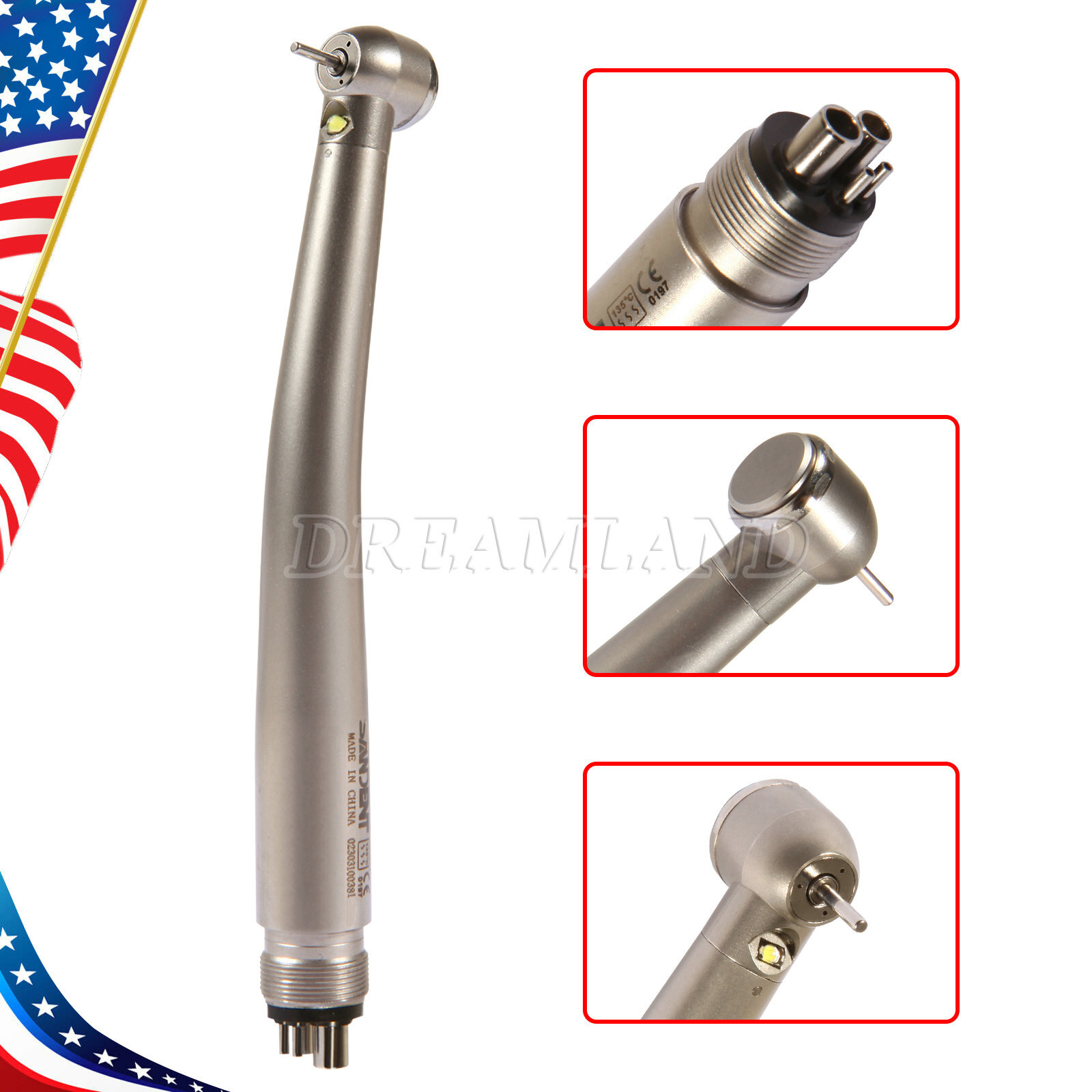 KAVO Style Dental LED Fiber Optic High Speed Handpiece 3 Spray 4 hole
