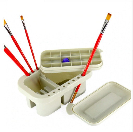 Paint Brush Wash Bucket Artist Supplies Oil Water Colour Painting Holder Cleaner