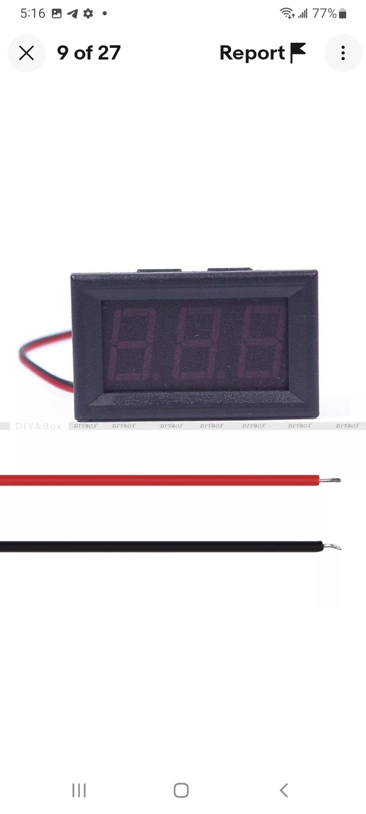 HOBBYIST - 4.5 - 30 VDC PANEL MOUNTABLE DIGITAL VOLTMETER. .56" RED LED READOUT.