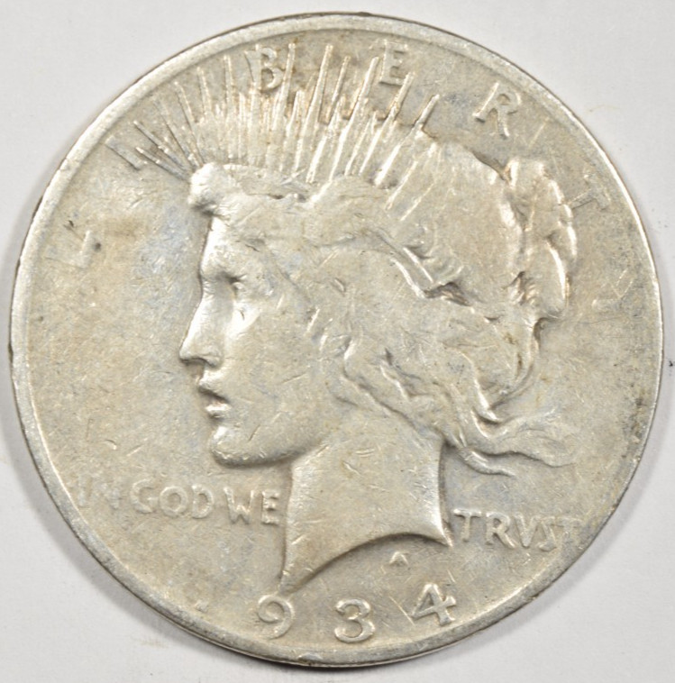 1934-D PEACE DOLLAR ~ INTERESTING "CIRCLE PUNCHES" ON EAGLE ~ PRICED RIGHT!
