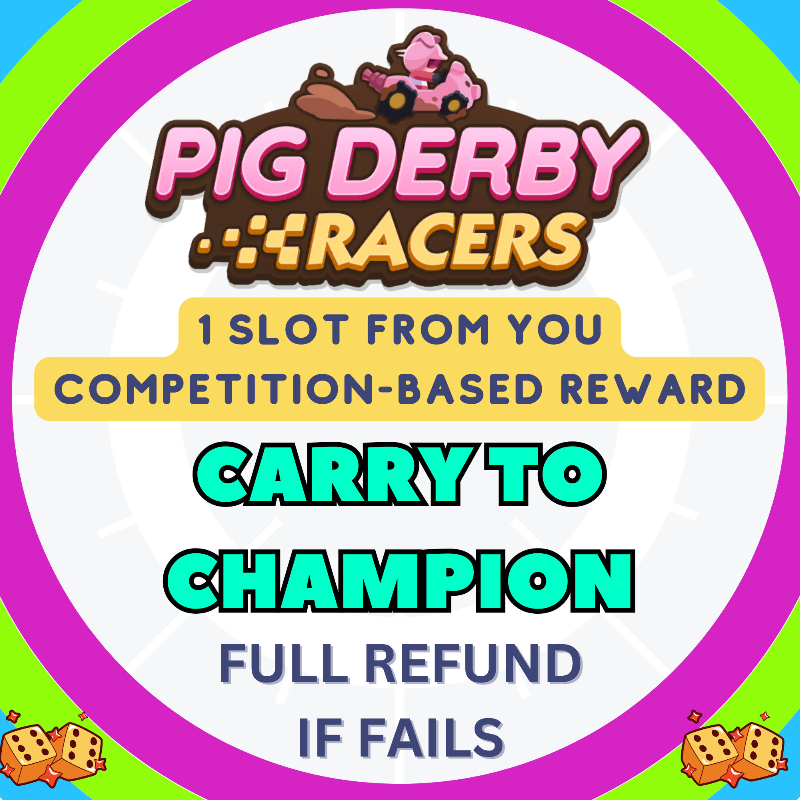 Mono Go Pig Derby Racers Carry (Point/Champion) - Read Description