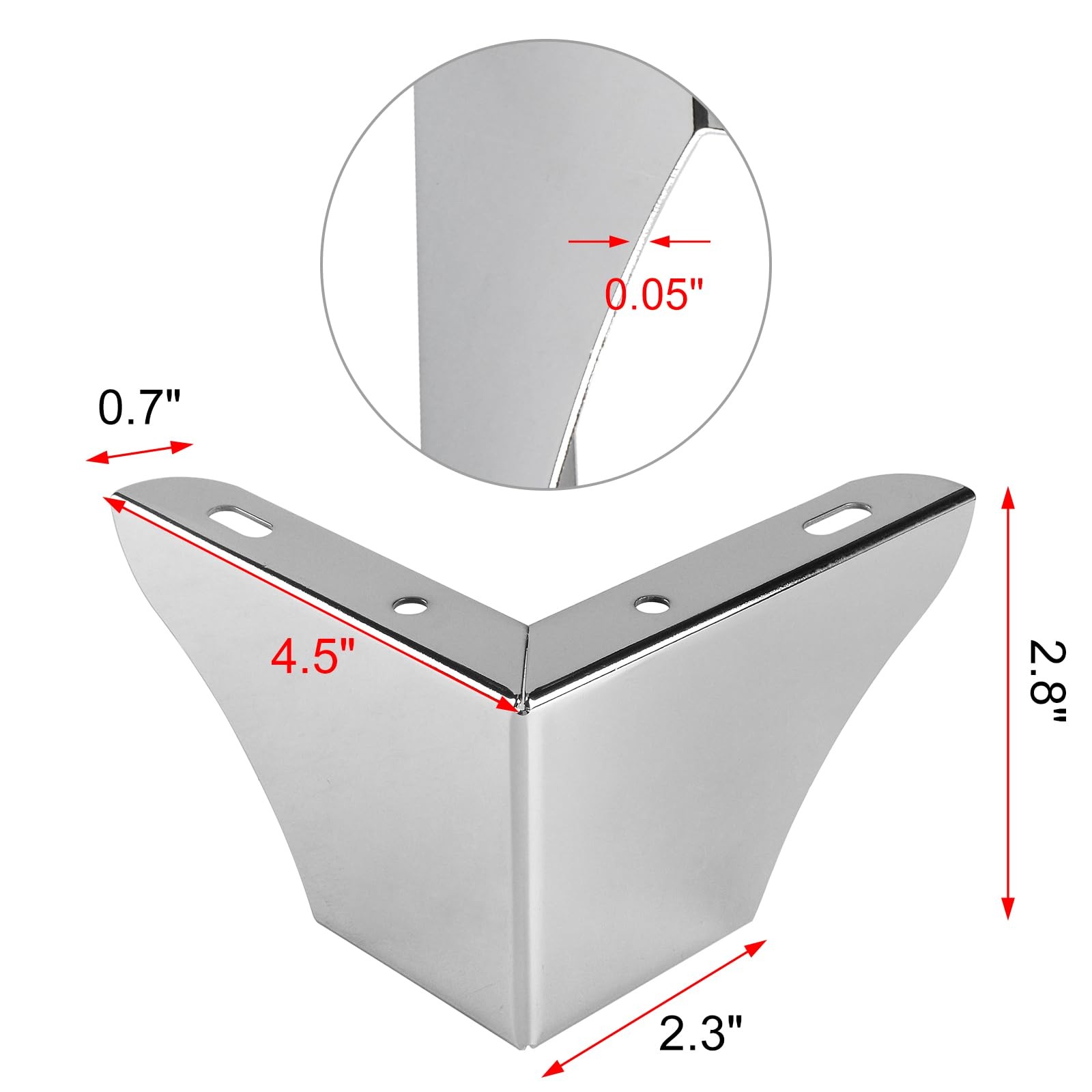 3 Inch Metal Furniture Legs Set of 4, Heavy Duty Furniture Feet Minimalist De...