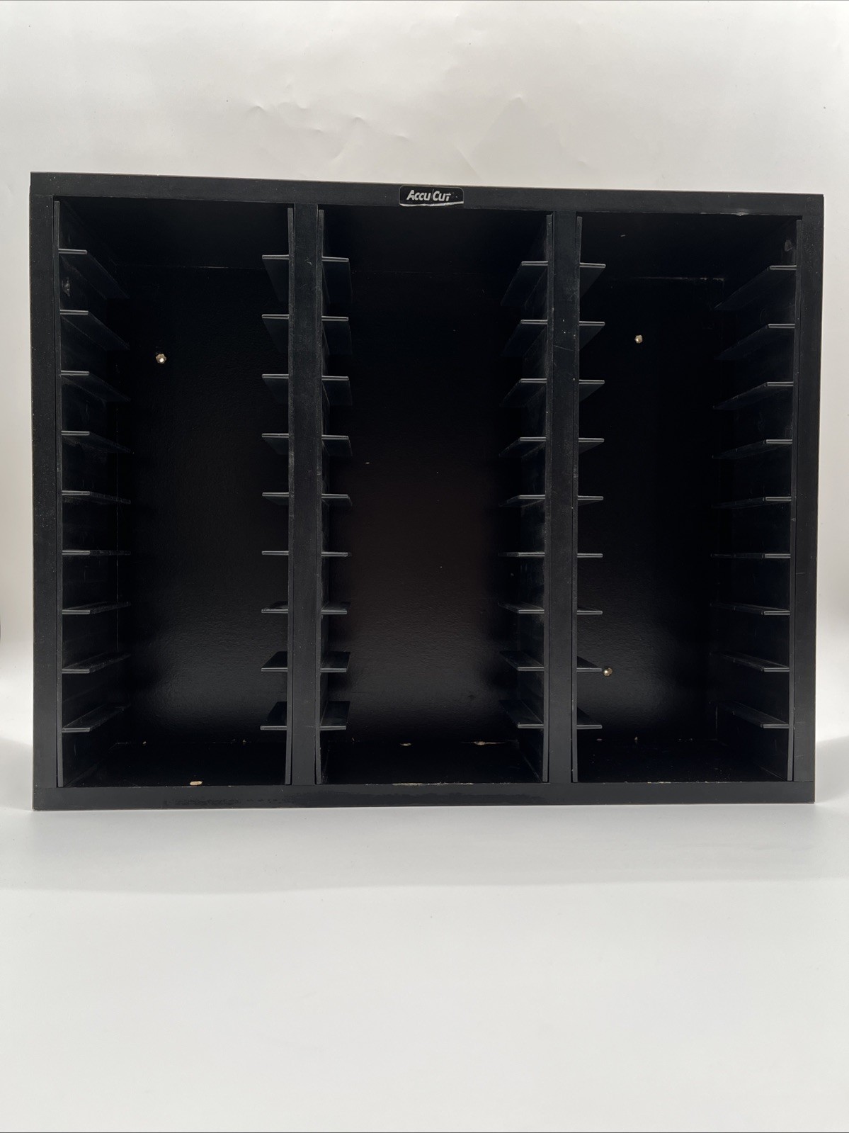 AccuCut Wooden Die Board Storage Rack Holds 30 5x5 Die Boards Black Organizer