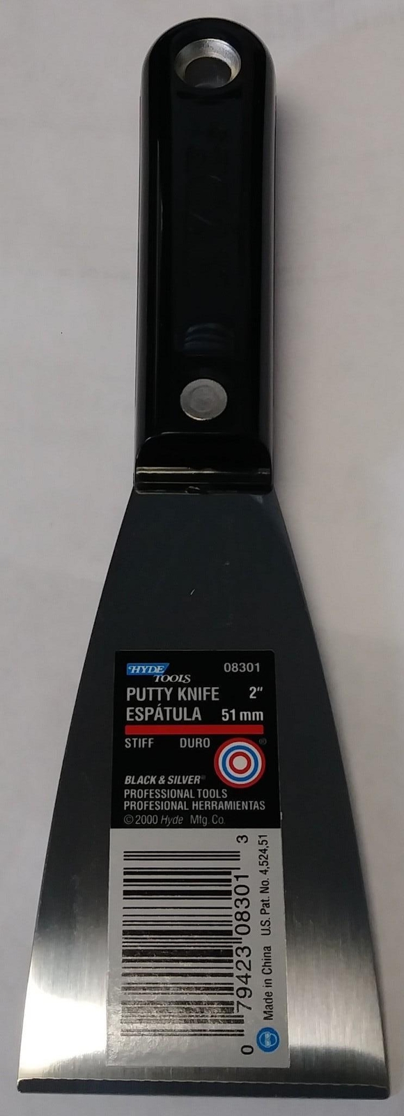 Hyde Tools 08301 2" Black & Silver Putty Knife