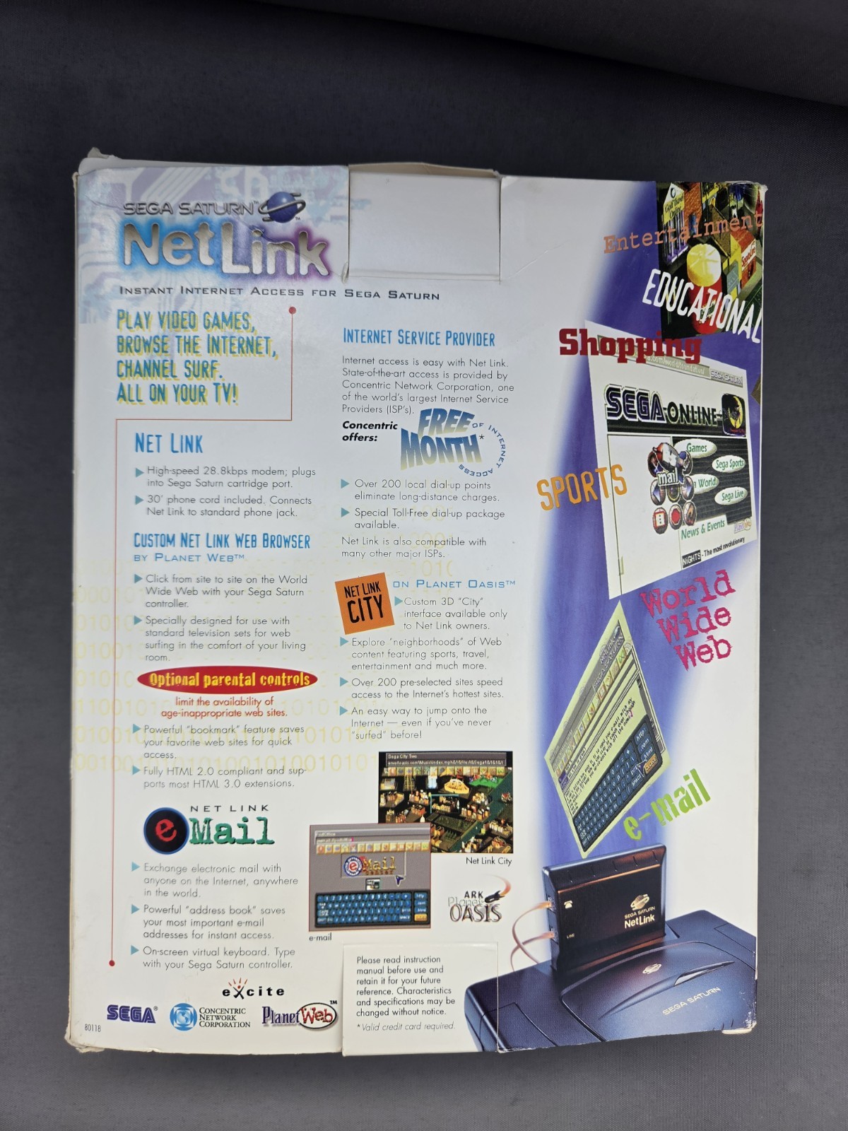 Netlink Planet Web Internet Modem Disc - Sega Saturn Net Link - CIB