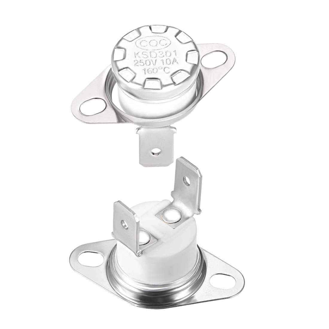 uxcell KSD301 Thermostat 160°C/320°F 10A Normally Closed N.C Adjust Snap Disc...