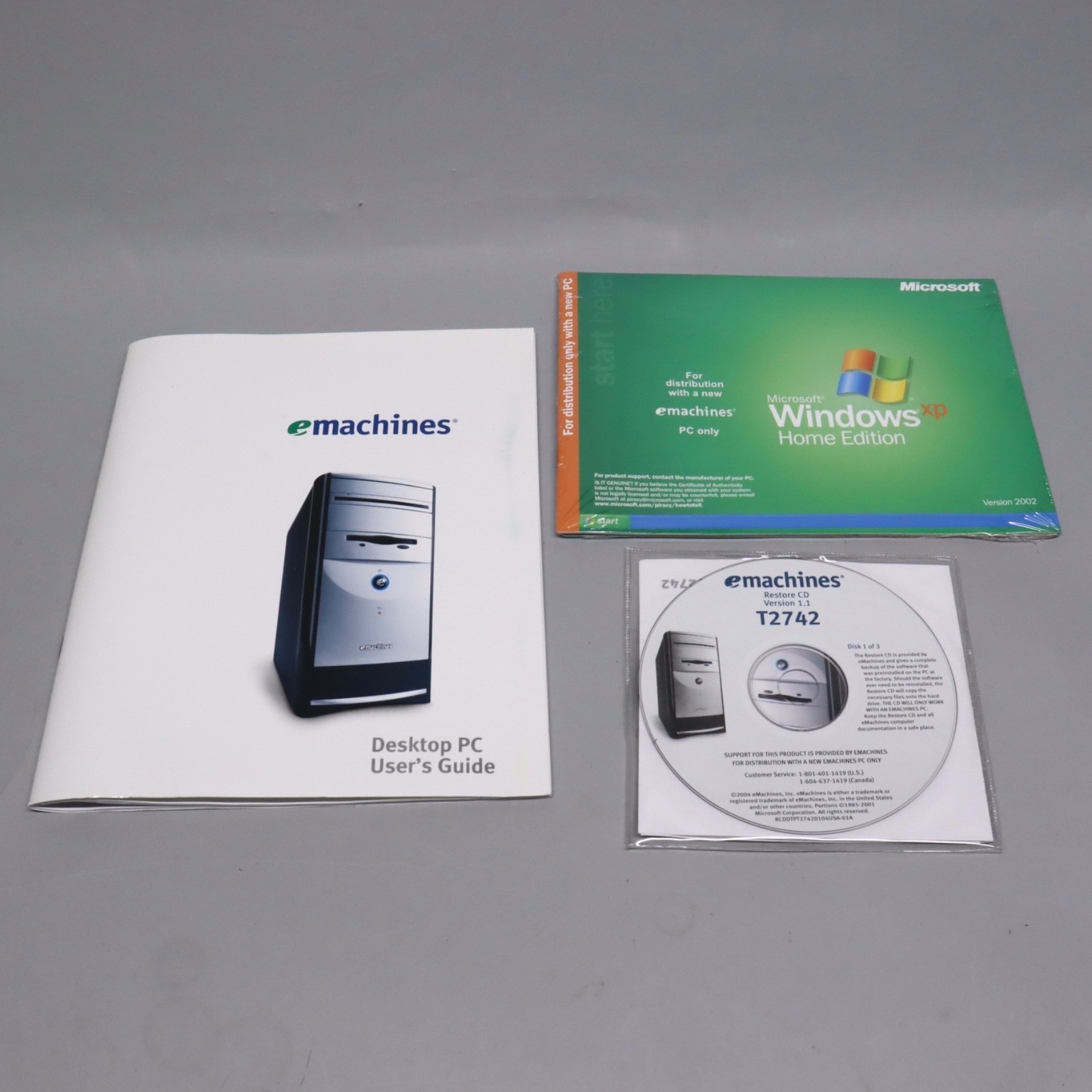 NEW Sealed Microsoft Windows XP Home Edition Version 2002 emachines CD Manual
