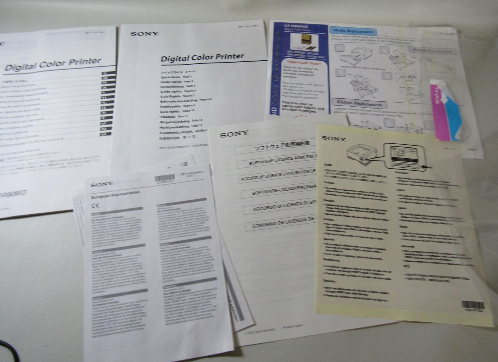 Sony UP-DR80MD Digital Color Printer Driver CD Manual Set Multi Language Guide