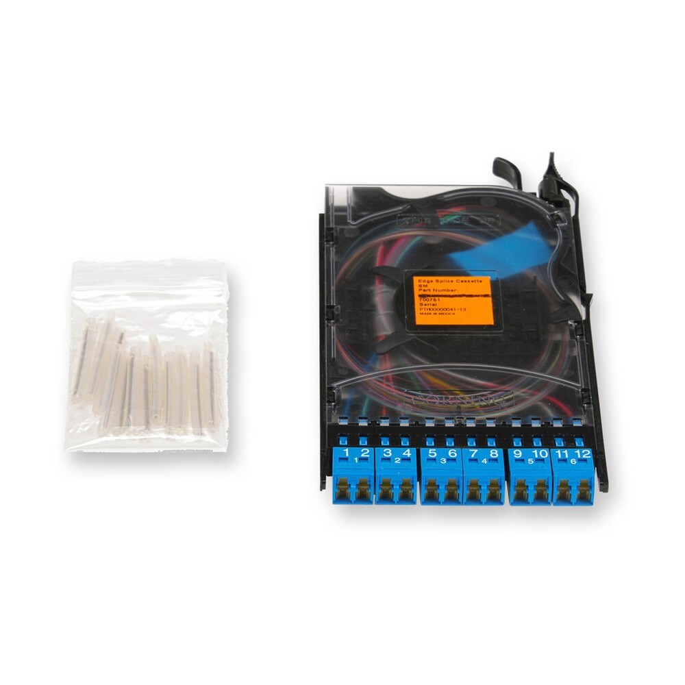 Corning EDGE-CS12-AE-P00RE 12 Fiber Type LC Duplex Splice Cassette Single-mode