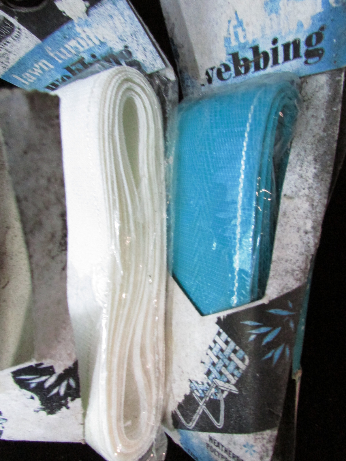 Lawn Furniture WEBBING & CLIPS Weatherproof Polypropylene Rewebbing White Teal