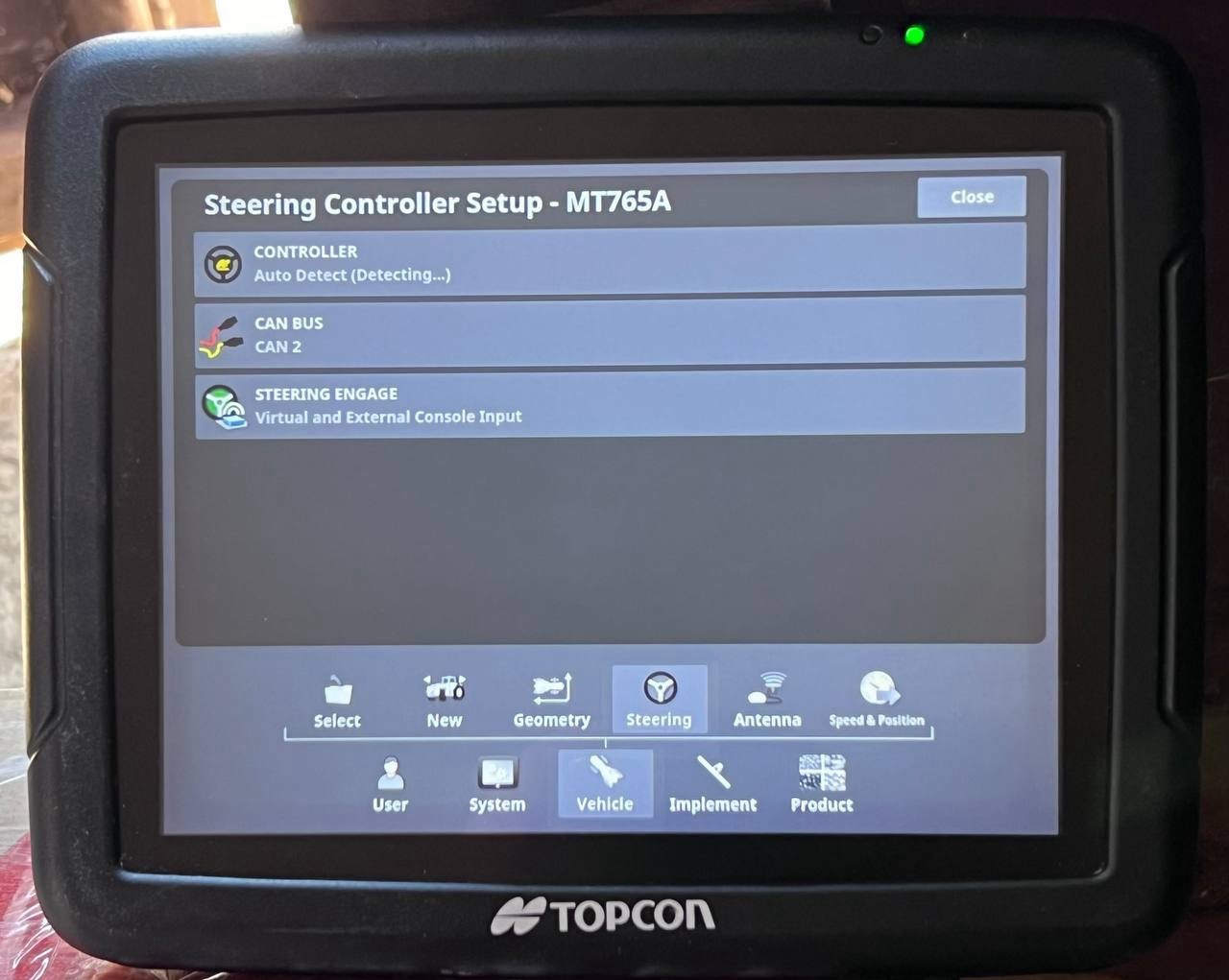 Topcon x25 Display Console P/N: AGA4397 Auto Steer Auto Section Control