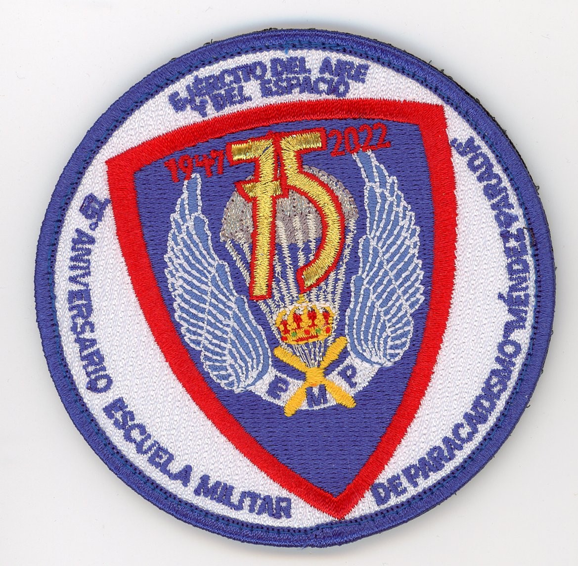 PATCH SPAIN AIR FORCE AIRBORNE SCHOOL 75th ANNIVERSArY  VEL  BACK  PARCHE