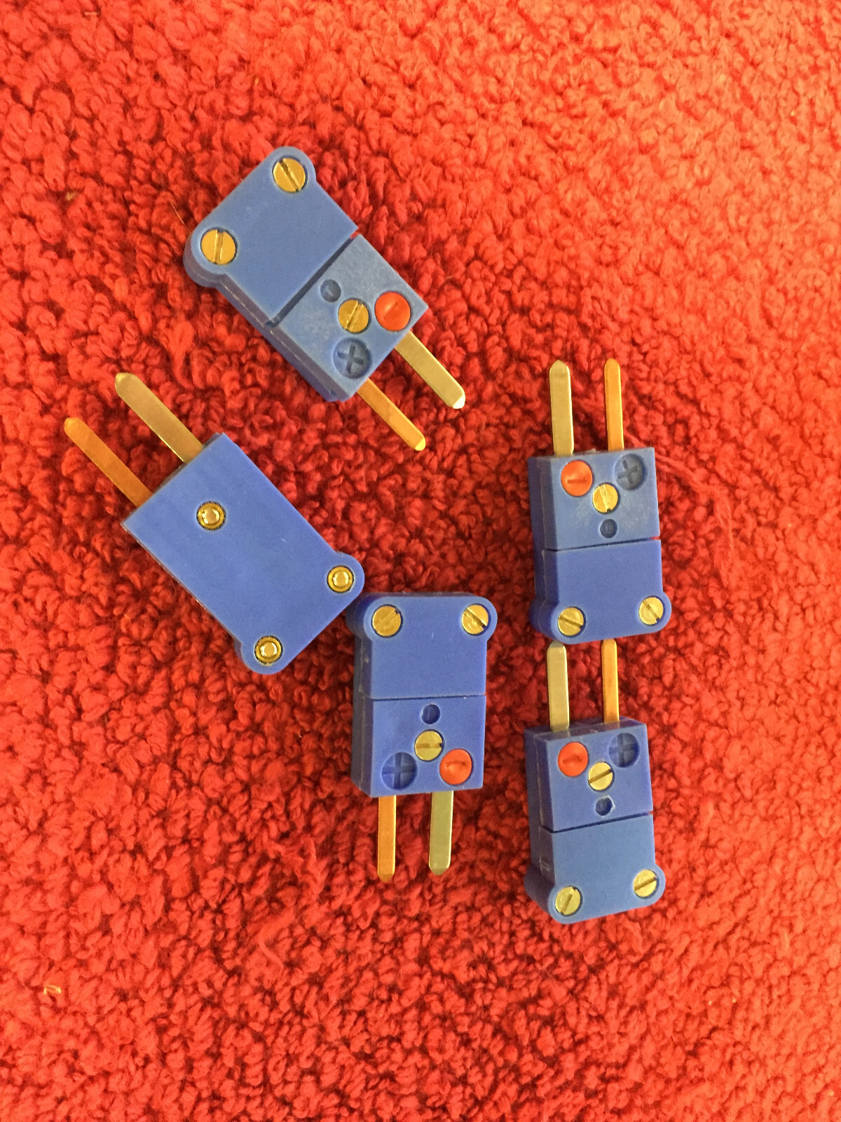 MALE MINI BLUE TYPE T THERMOCOUPLE CONNECTORS 2 PCS ONLY