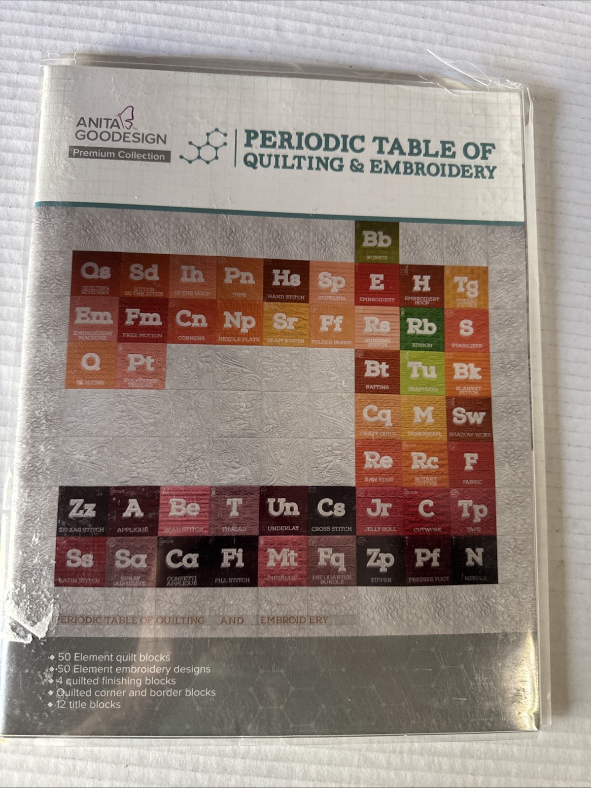 Anita Goodesign Premium Collection: Periodic Table Quilting Embroidery Book + CD