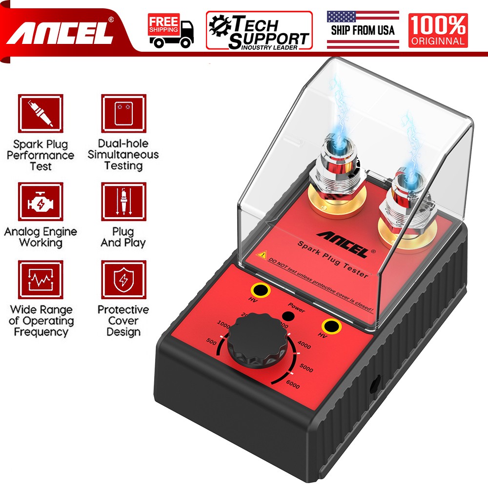 Spark Plug Tester Dual Hole Diagnostic Tool Car Gasoline Ignition Analyzer