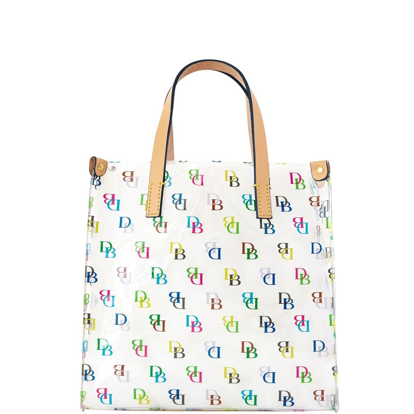 Dooney & Bourke Clear Signature Logo Lunch Tote Bag Stadium Approved RARE