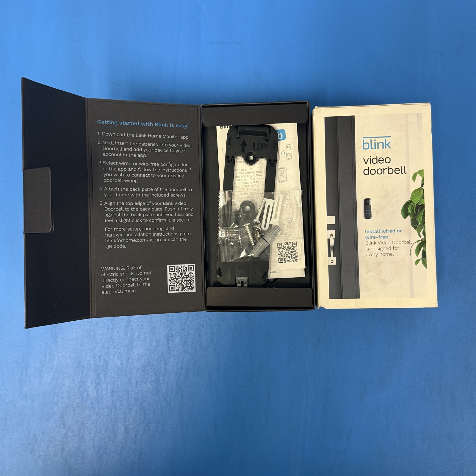 New Blink Video Doorbell Black  works with Alexa