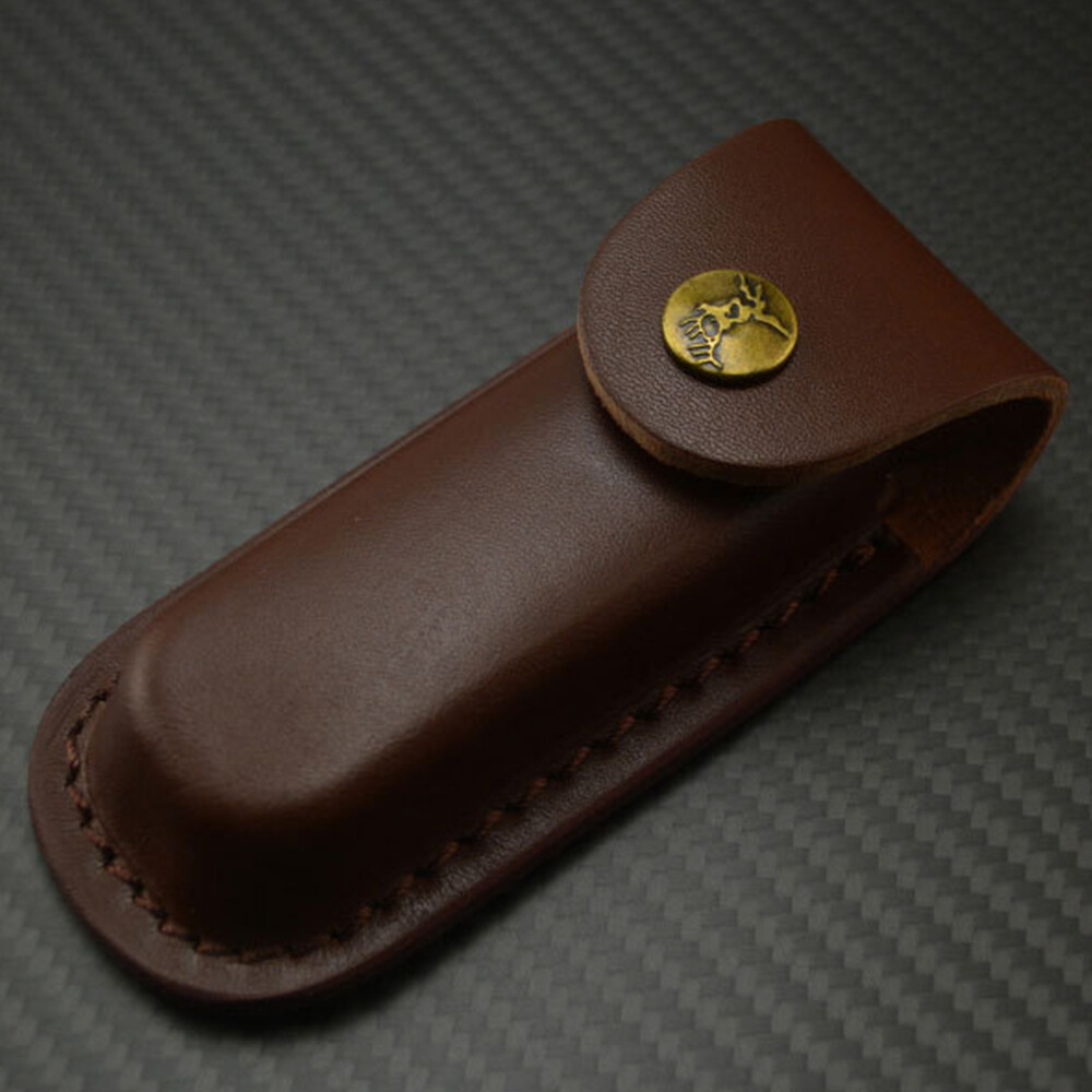 Leather Knife Sheath Folding Pocket Pouch Holster For 5/4.75" Folding Multi-Tool