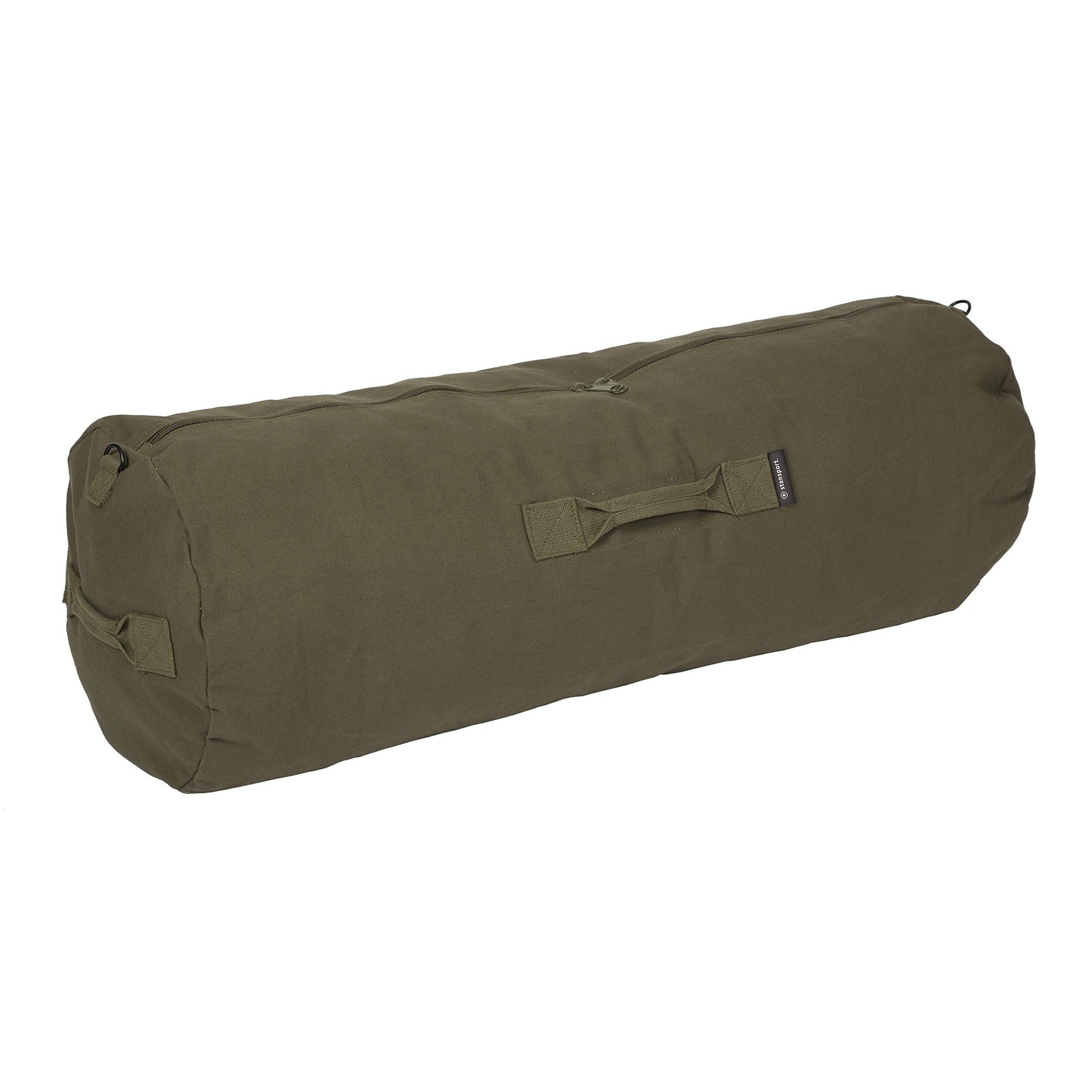 Stansport Zippered Canvas Deluxe Duffel Bag - O.D. Green 1236