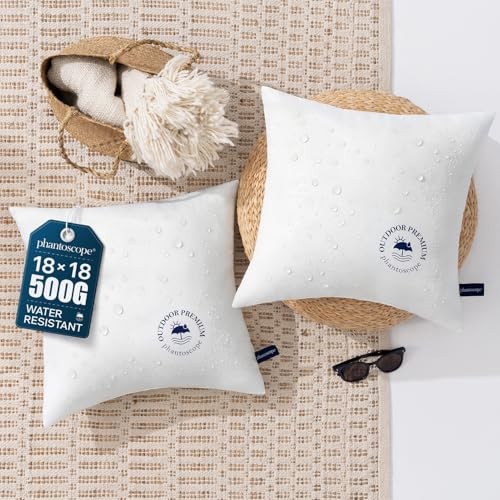 18x18 Outdoor Pillow Inserts - Pack of Waterproof Outdoor Throw 18x18 Inch 2