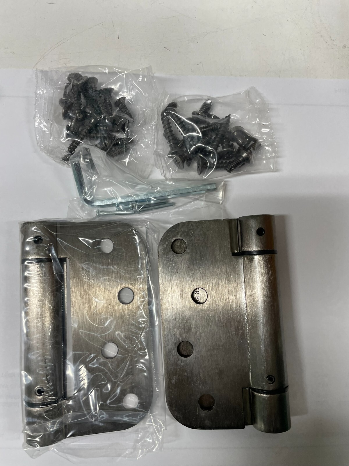 4" Spring Hinges  (4-Hinges) Satin Nickel. US15A. 5/8" Radius.
