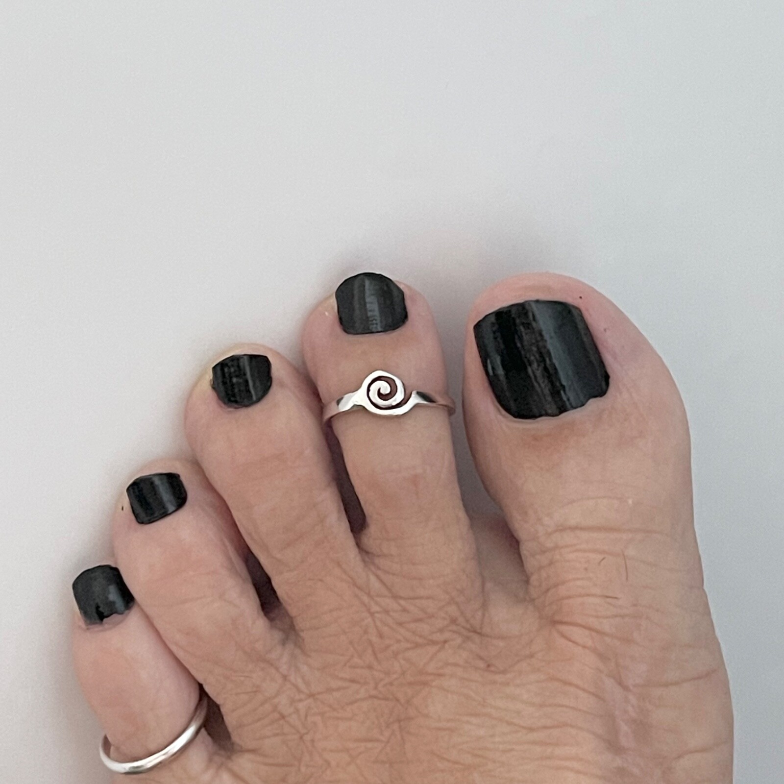 Sterling Silver Swirl Toe Ring, Silver Ring, Spiral Ring, Boho Ring
