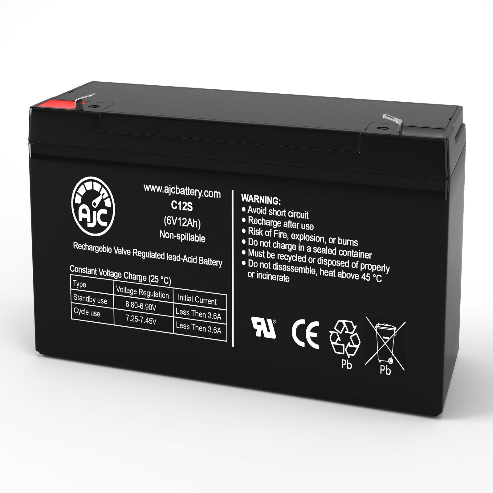 AJC Battery Compatible with Genesis NP10-6T 6V 12Ah UPS Battery