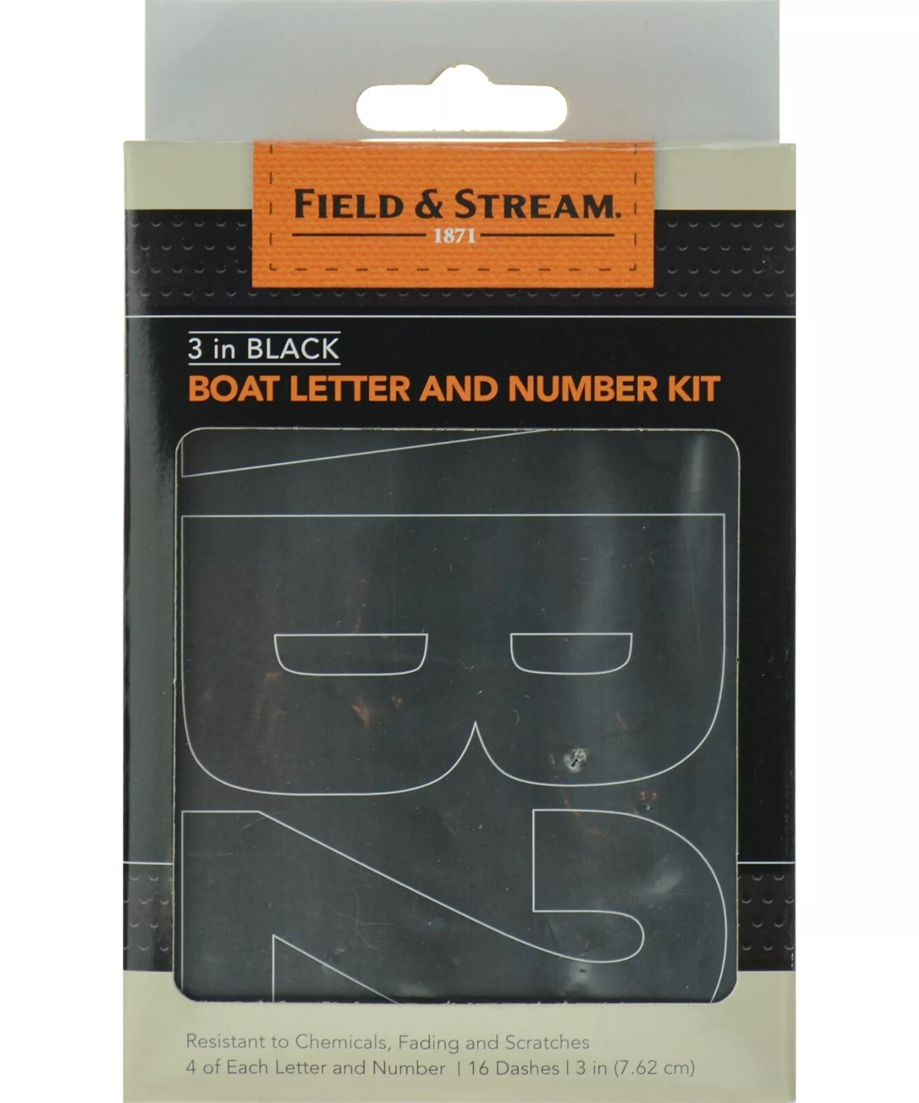Field & Stream 3" Boat Letter and Registration Number Kit (4) Each Color Black