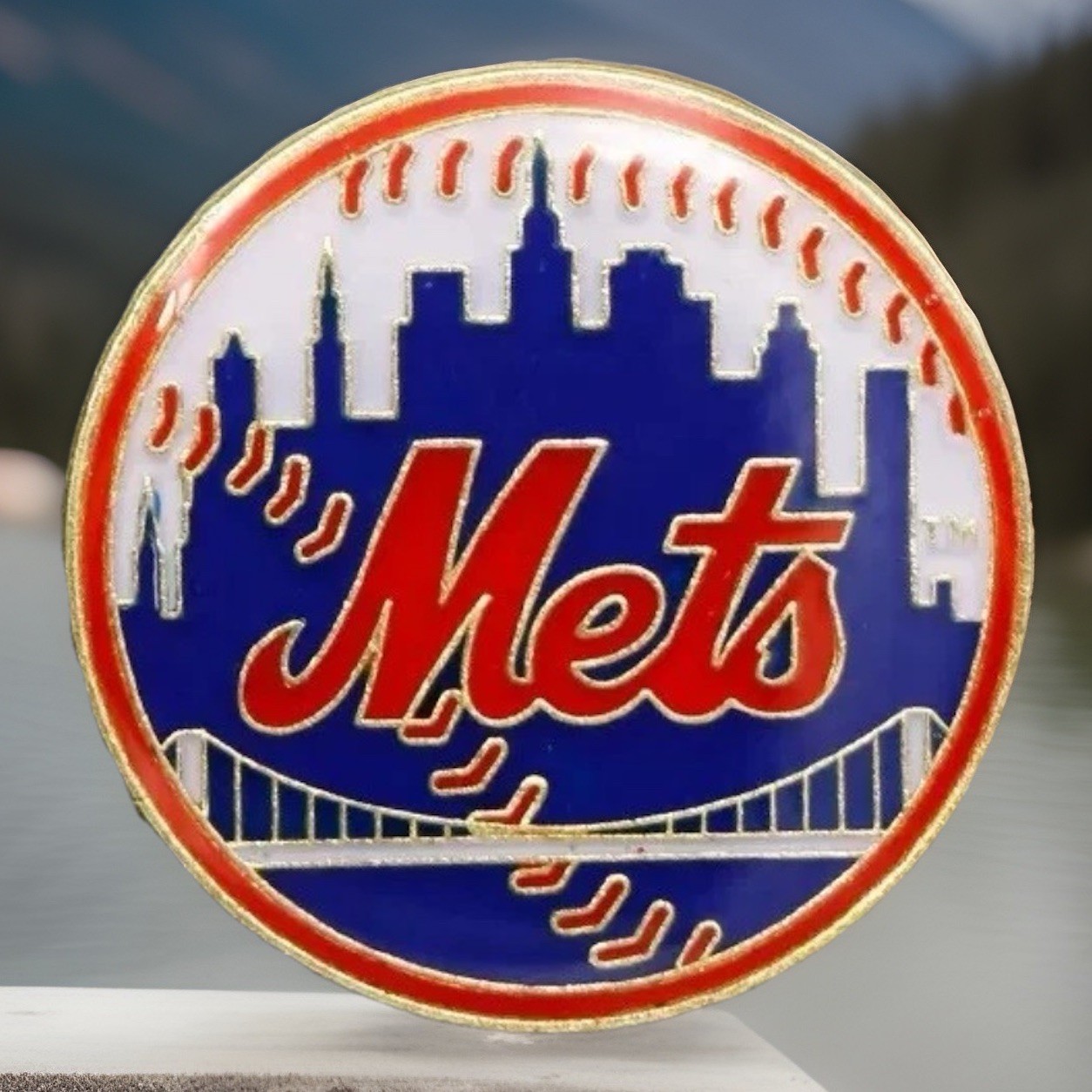 New York Mets ~ MLB Licensed Enamel Hat Pin ~ NEW IN BAG