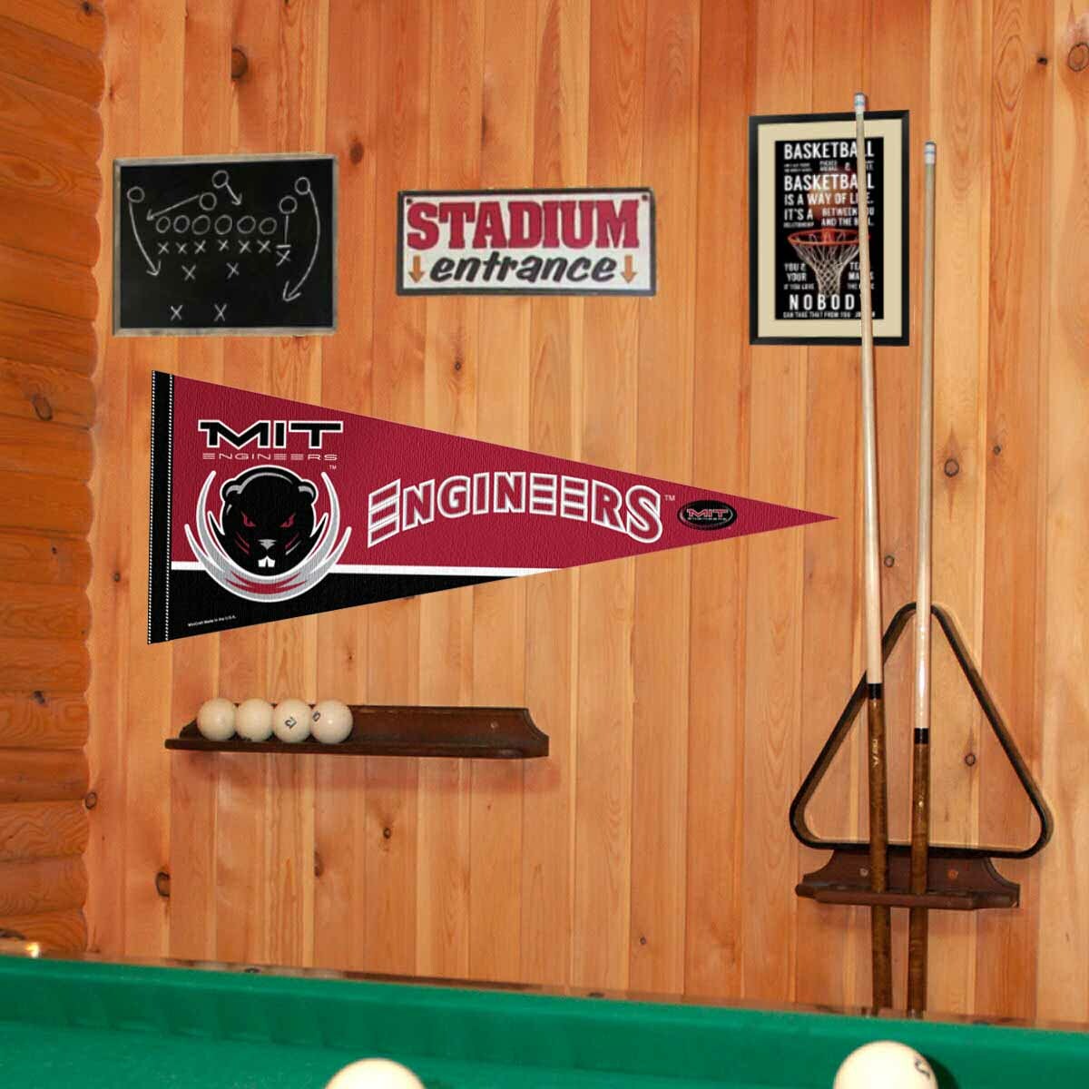 MIT Engineers Full Size 12 in X 30 in College NCAA Pennant