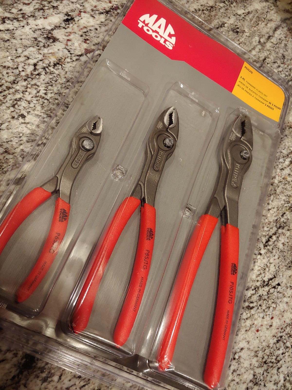 Mac Tools 3pc Twin Grip Knipex Plier Set - SEALED