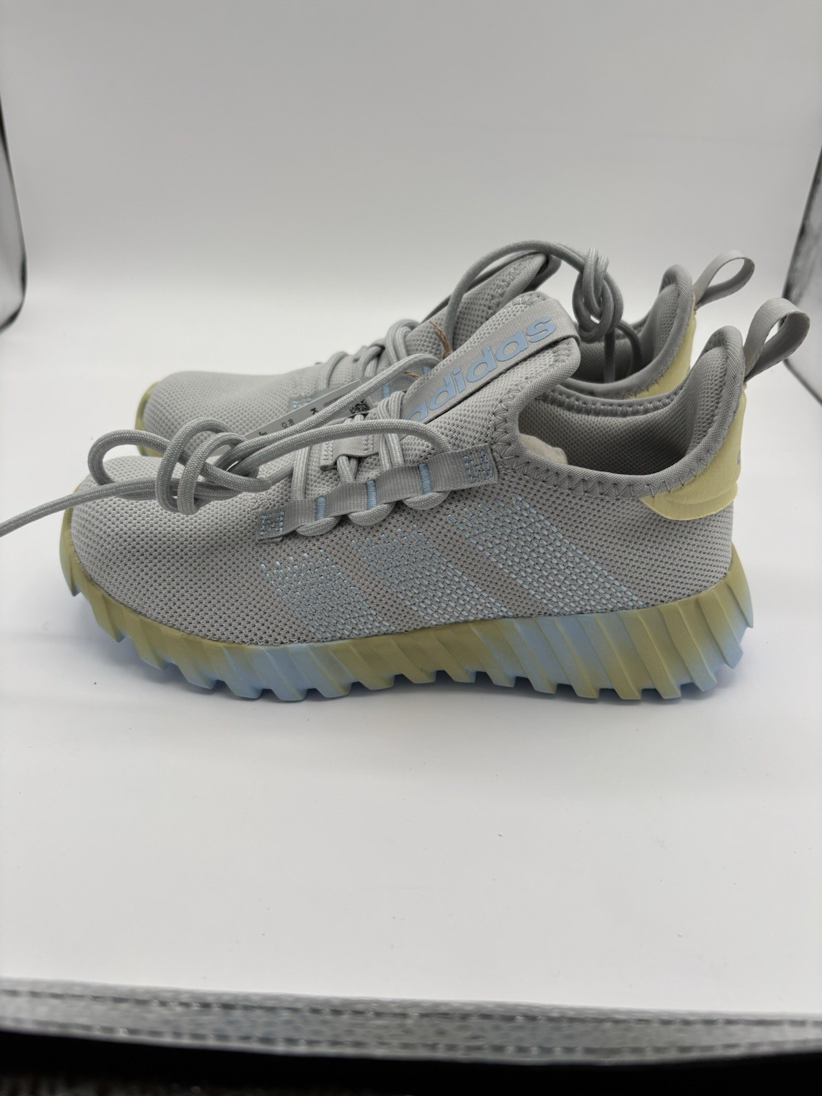 Adidas Kids Unisex Kapitar Flow Running Sneaker Grey blue/Powder Size 3