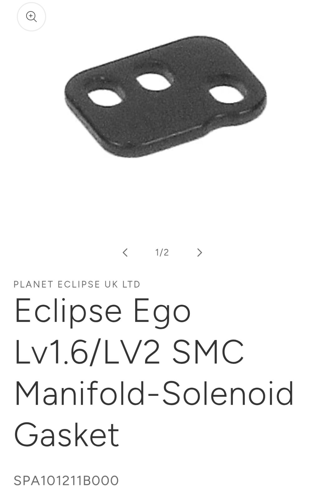 Planet Eclipse LV1.6 / LV2 Solenoid Manifold Gasket (SPA101211B000)