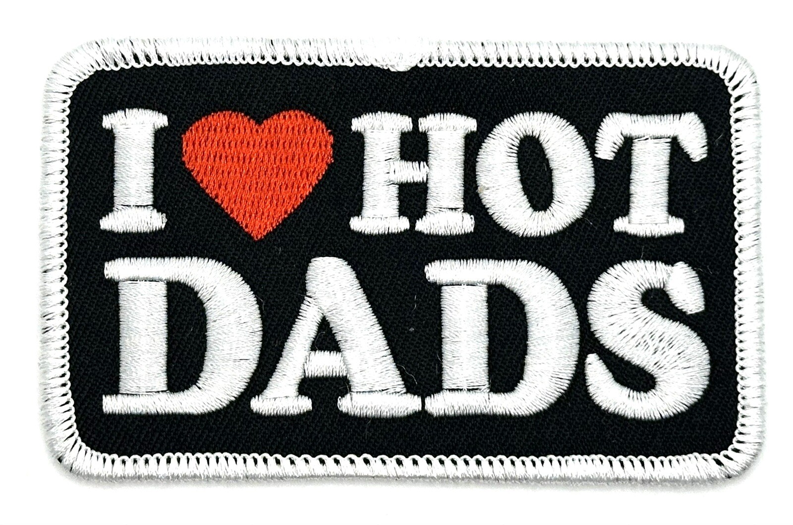 I Love Hot Dads Funny Adult Humor Vintage Style Retro Patch Iron Sew Cap Hat