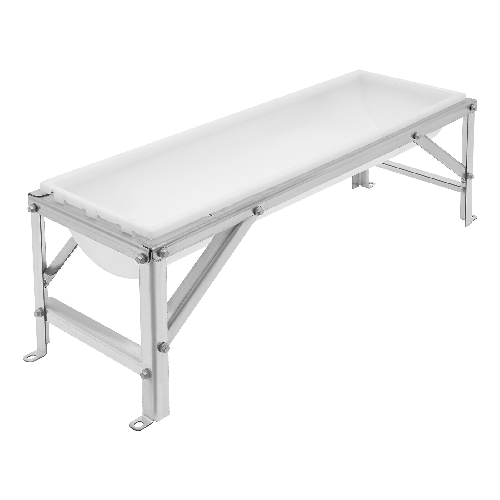 35L Livestock Rectangular Feed Trough Feed Trough Feeder w/Stand Floor Standing