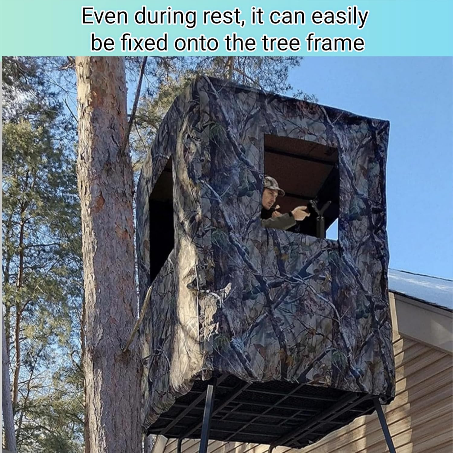 Adjustable Tree Stand Stabilizer with Y-Shaped Support Sticks - Portable Metal B
