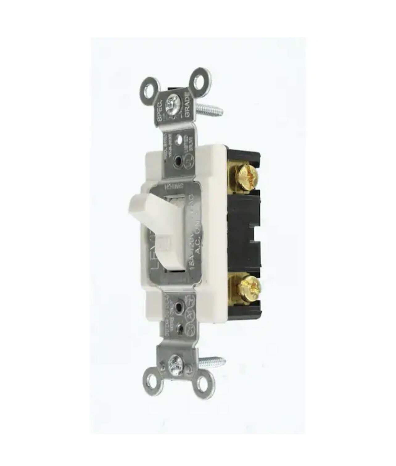 Leviton 15A Commercial Grade Single Pole Toggle Switch, White. (10 Pack) US