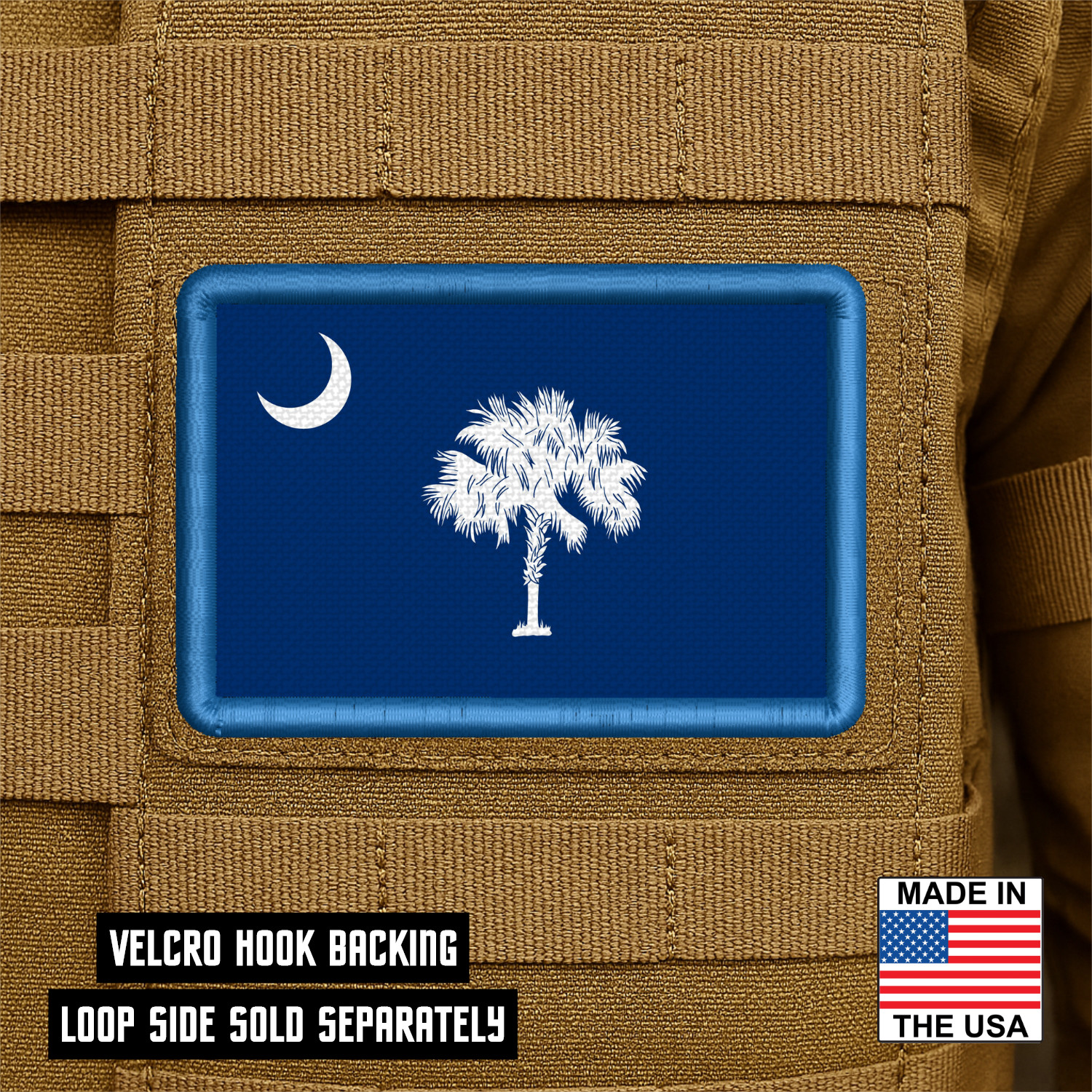 South Carolina State Flag Morale Patch, 2x3" | VELCRO® Brand Fastener