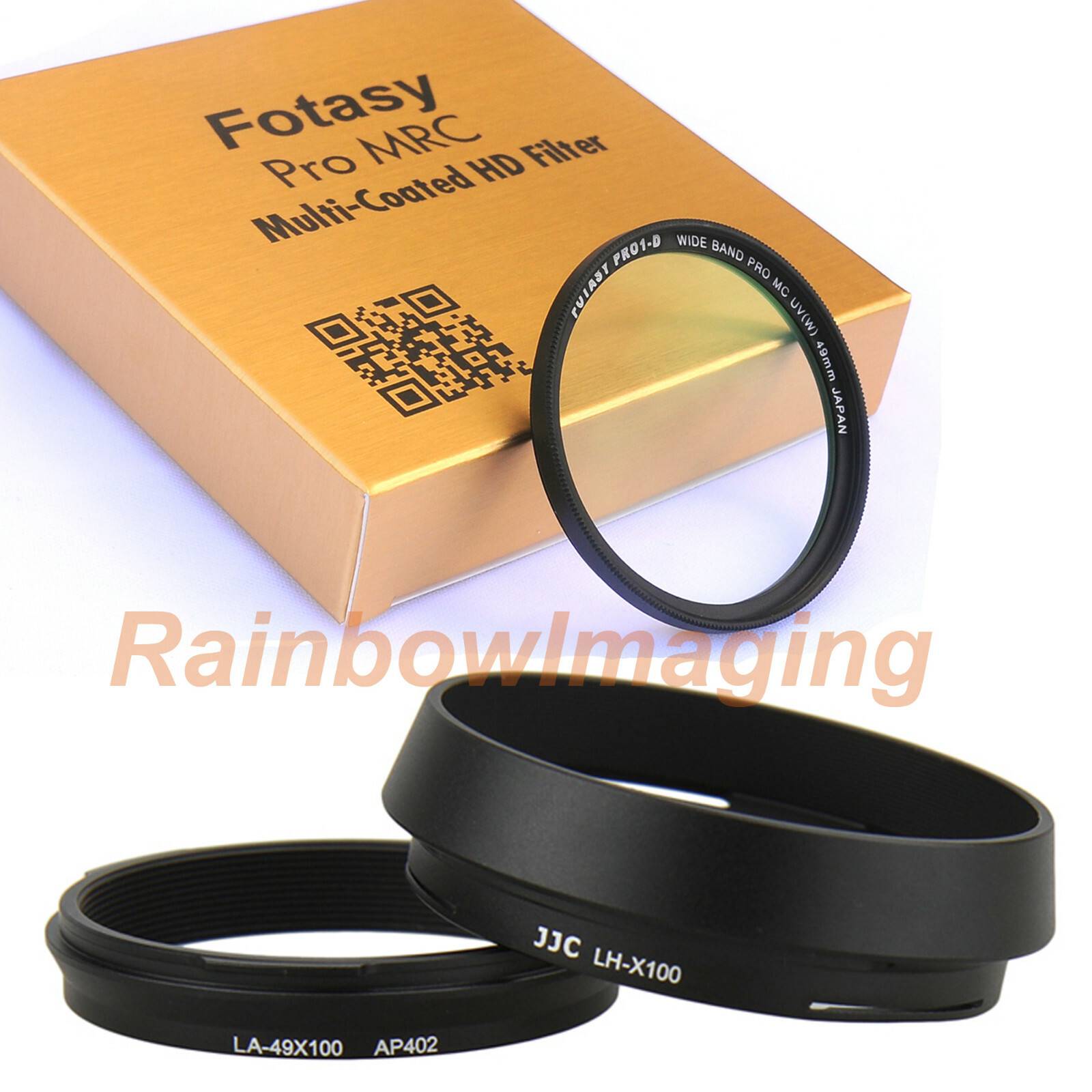 JJC Adapter +Hood 49mm Nano MRC UV Filter as LA-49X100 Fuji X100F X100s X100V
