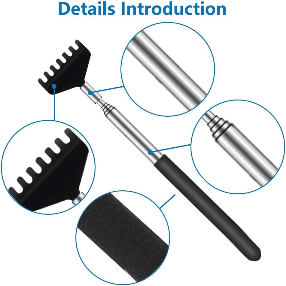 6 Pack Extendable Back Scratcher - Portable Telescoping Metal Back Scratcher