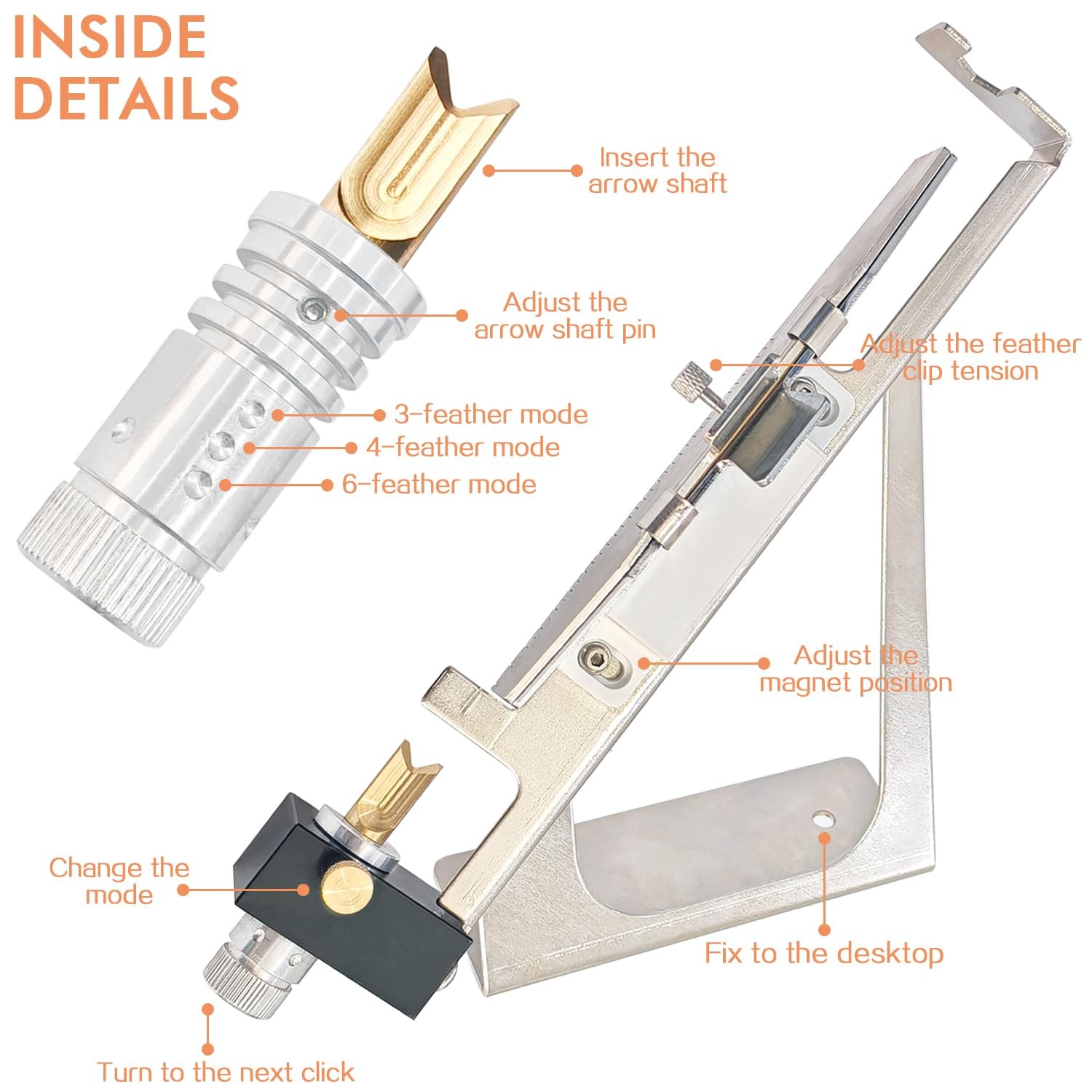 CHIME EOLIAN Fletching Jig, Arrow Jig Silver