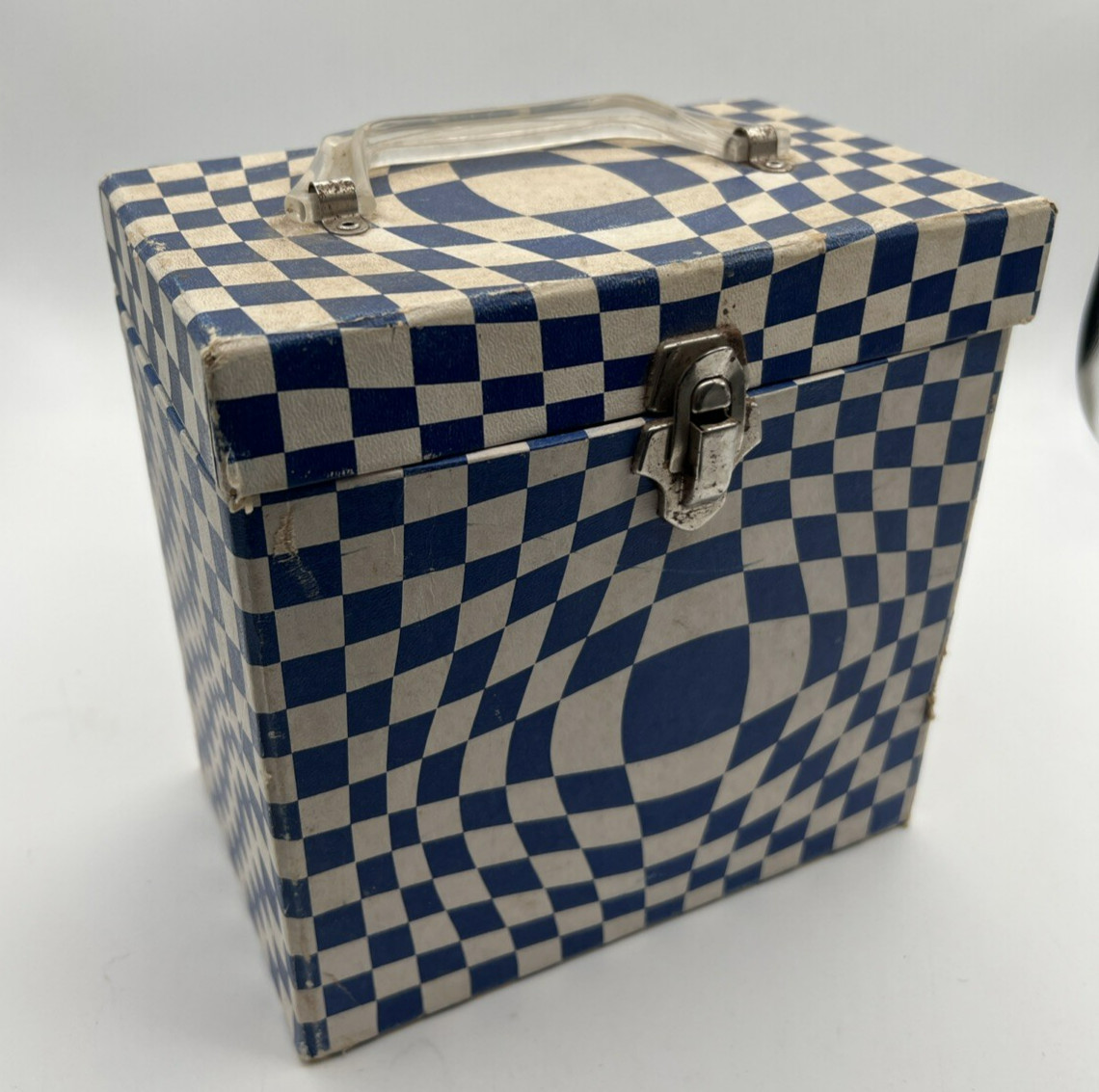 Lot of 23 45 Records in PLATTERPAK 45 Record Case Psychedelic Checker Bulge READ