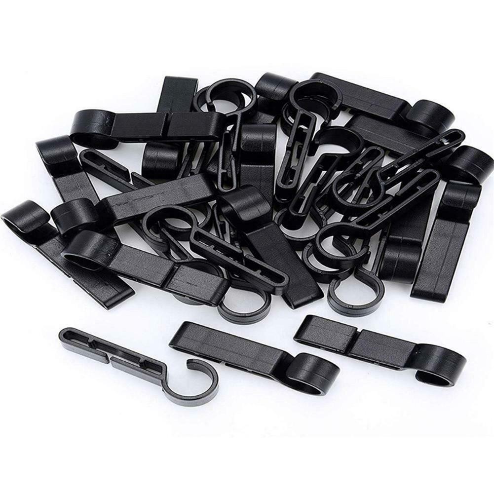20 Pack Headlamp Clips Attachment Head Light Clamps Black Hard Safety Cap Hook v