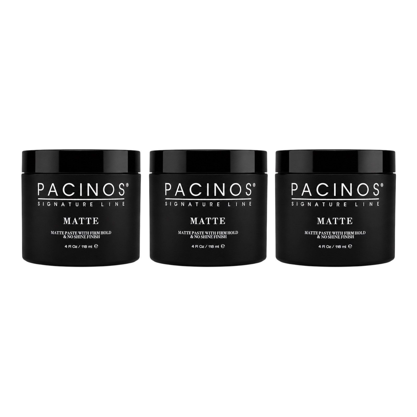 Pacinos Matte Paste With Firm Hold & No Shine Finish 4 Oz (Pack 3)